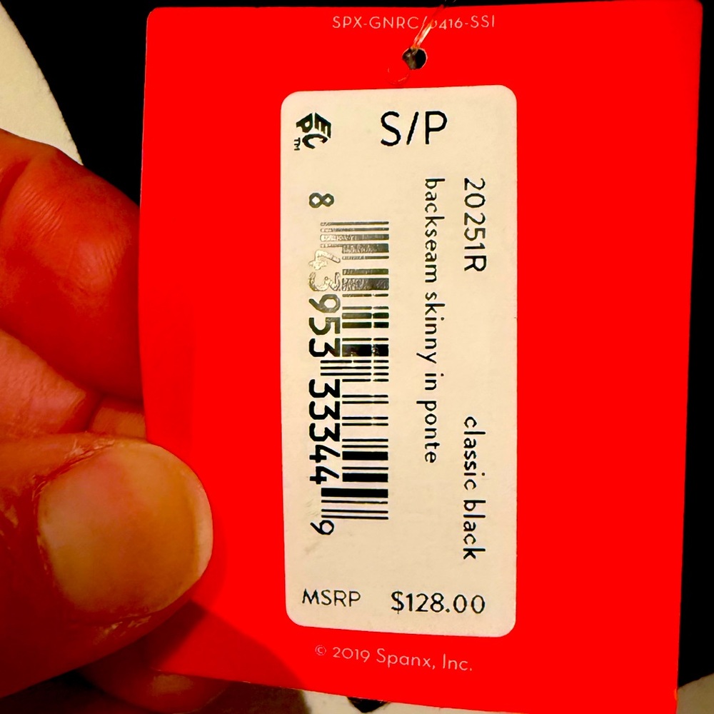 Spanx Backseam Skinny in Ponte Pants Classic Black S/P - Picture 2 of 3